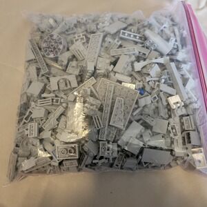 Bulk LEGO Lot 2 lbs Gray Pieces Parts Bricks Plates Mixed Random Clean
